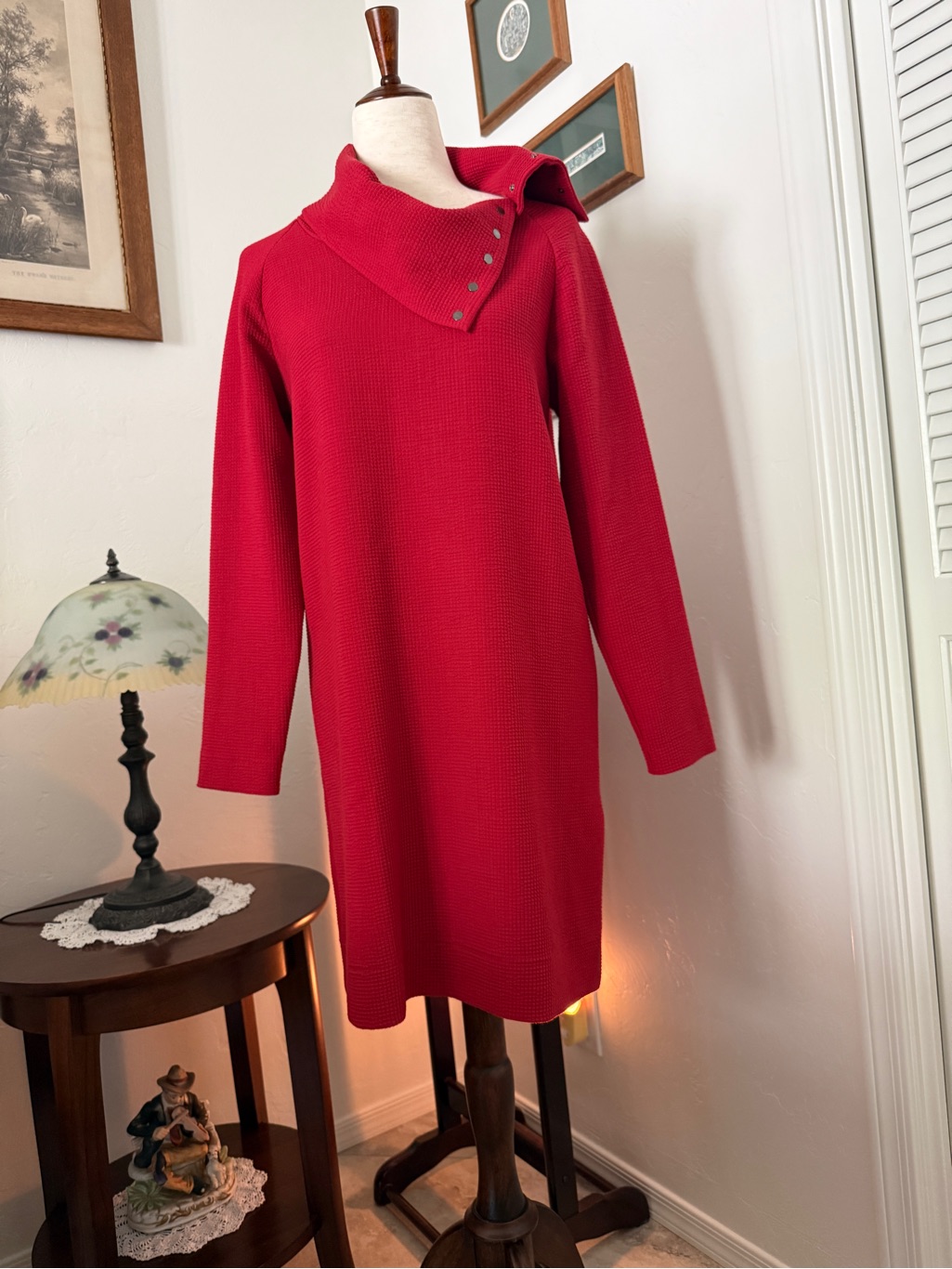 Cop.Copine Red Androy Knit Robe Dress